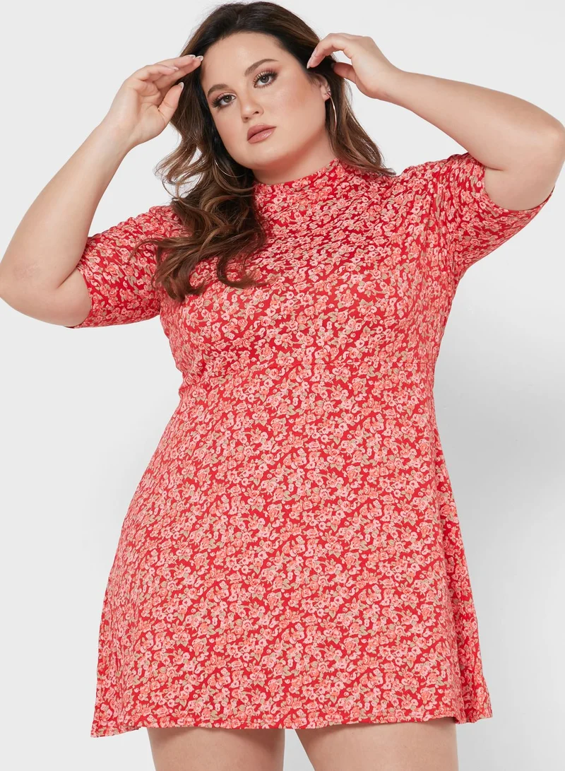 I Saw It First Curve Floral Print Skater Dress for Women | Best Price  Bahrain