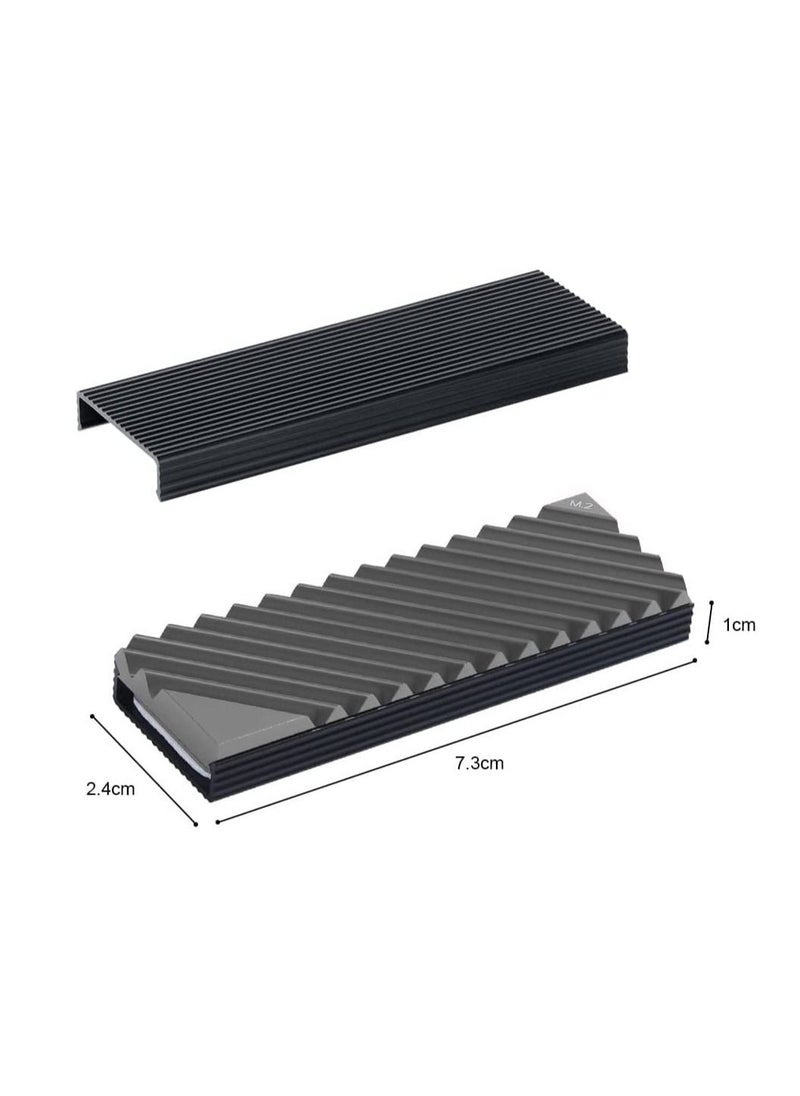 M.2 Heatsink Cooler, M.2 2280 SSD Heatsink, Aluminum Double-Sided NVME Heat Sinks with 4 PCS Silicone Thermal Pad and 1 PCS Screwdriver for PS5 Computer PC -Grey
