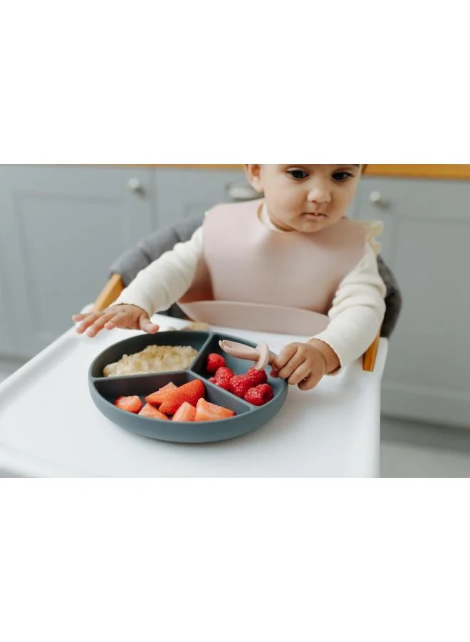 بيبيتا Silicone Baby’S 1St Spoon And Fork Set, Self Feeding Spoon And Fork For Baby, Dishwasher And Microwave Safe, Easy Hold And Anti Choke, Bpa Free -Sea Salt