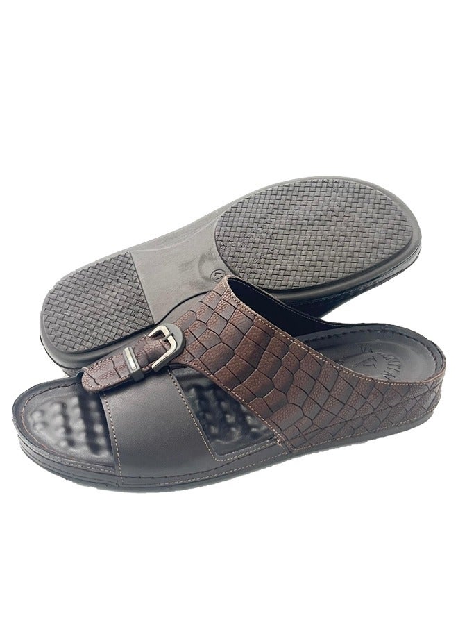 Men's Arabic Sandal Made in Italy (Brown) 