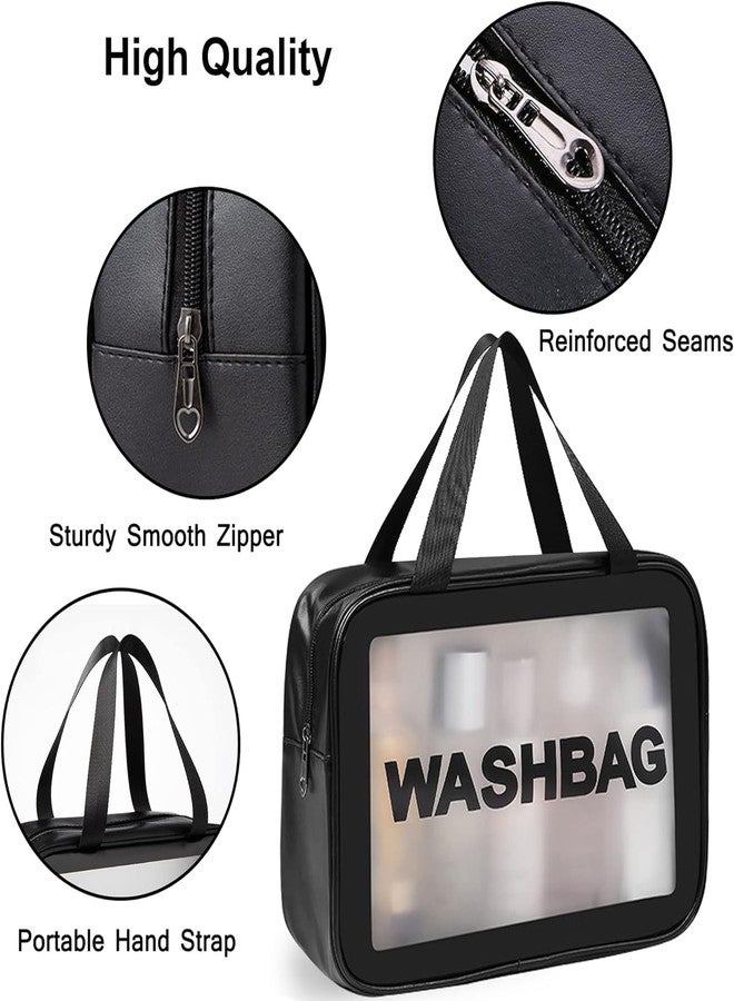 SPRSE (Set of 3) Makeup Pouch Travel Toiletry Bag for Women Travel Pouch Cosmetic Makeup Bag Transparent Pouches for Women (Black) - Image 5