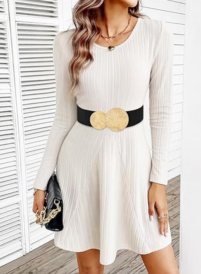 Women Wide Stretchy Waist Belts Elastic Cinch Belt for Dresses - Image 3