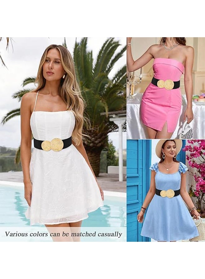 Women Wide Stretchy Waist Belts Elastic Cinch Belt for Dresses - Image 2