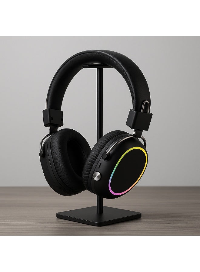 JL580 Wireless Headphones - Pure Bass Sound - Foldable, Powerful Sound, and Colorful LED Noise Cancelling Lighting - Black - Image 5