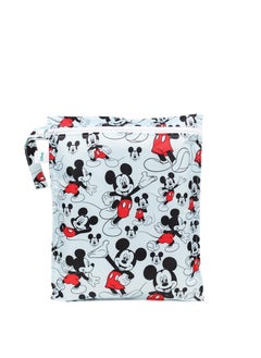 BUMKiNs Bumkins Waterproof Wet Bag, Disney Washable, Reusable for Travel, Beach, Pool, Stroller, Diapers, Dirty Gym Clothes, Swimsuits, Toiletries, 12x14 – Mickey Mouse  - Image 1