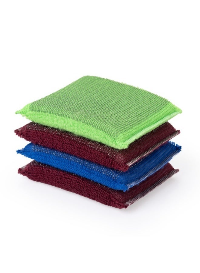 LIAO Sponge Scouring Pad - Pack of 6 (4 Pads per Pack, 24 Pads Total) | Dual-Sided Cleaning Sponge with Abrasive Scrub Layer | Multipurpose Kitchen & Household Cleaning - Image 1