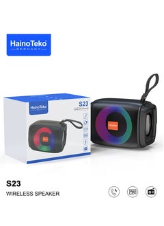 Haino Teko portable Bluetooth speaker with multiple lighting system and High Bass Clear Sound, Black