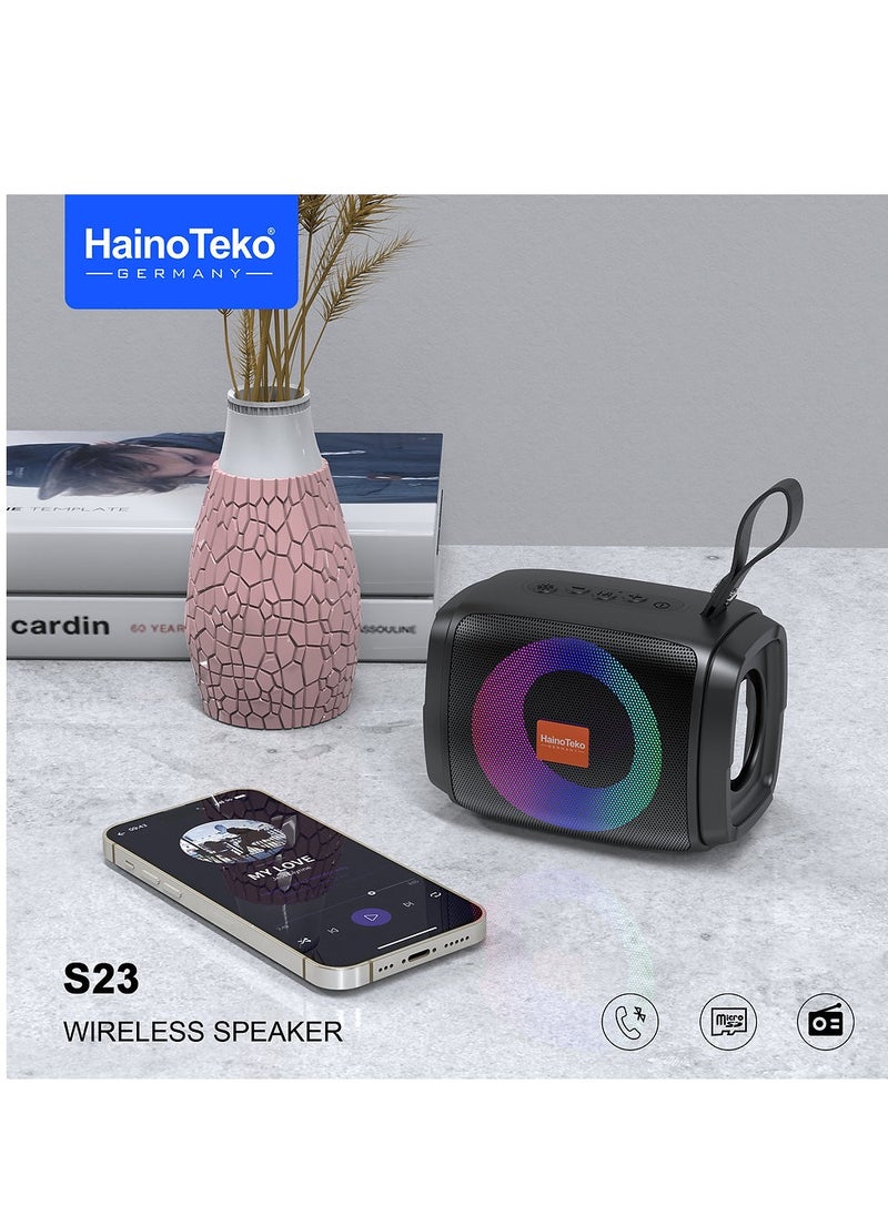 Haino Teko - Haino Teko portable Bluetooth speaker with multiple lighting system and High Bass Clear Sound, Black - Image 1