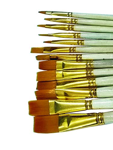 IMPRINT Painting Brushes -13 Flat Brushes Value Set(Brush from 0 to 12), Works Well with All Types of Colors - Image 3