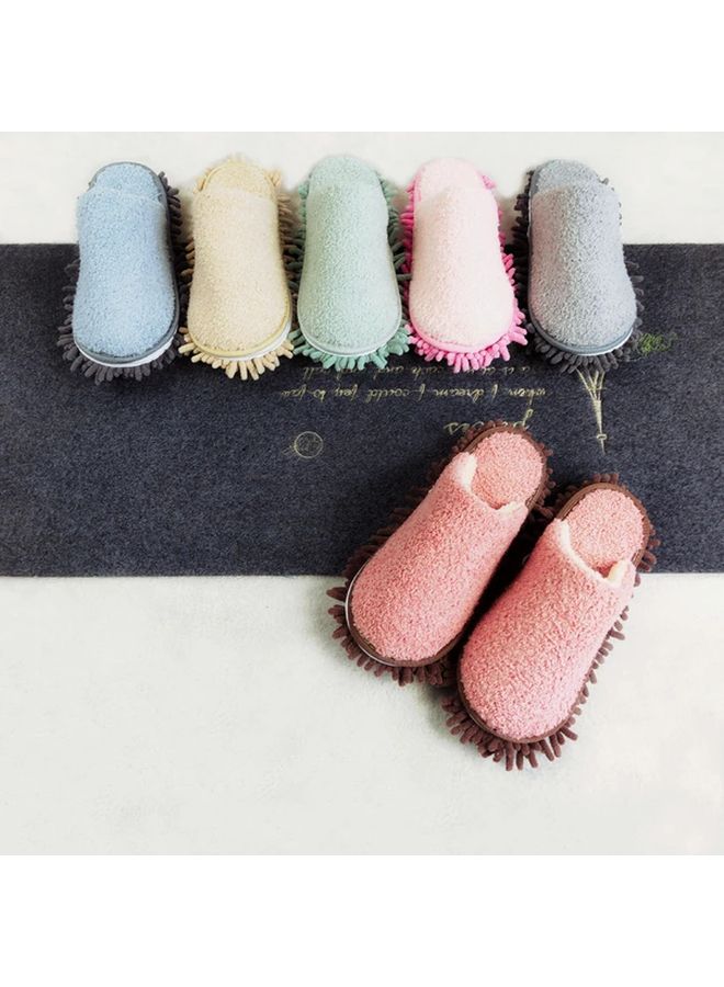 Blue House Cleaning Slippers with Removable Washable Mop Bottoms for Bedroom Bathroom Kitchen - Image 1