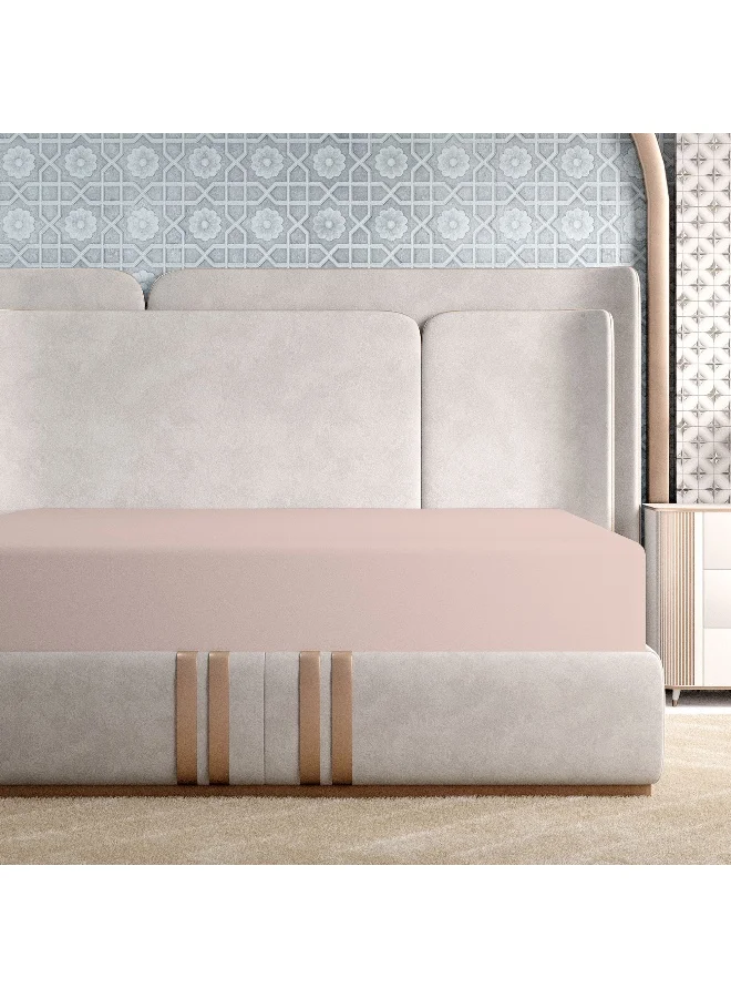 Color Sense Solid 1 Fitted Sheet Single Cotton:Polyester Blush 200x90cm