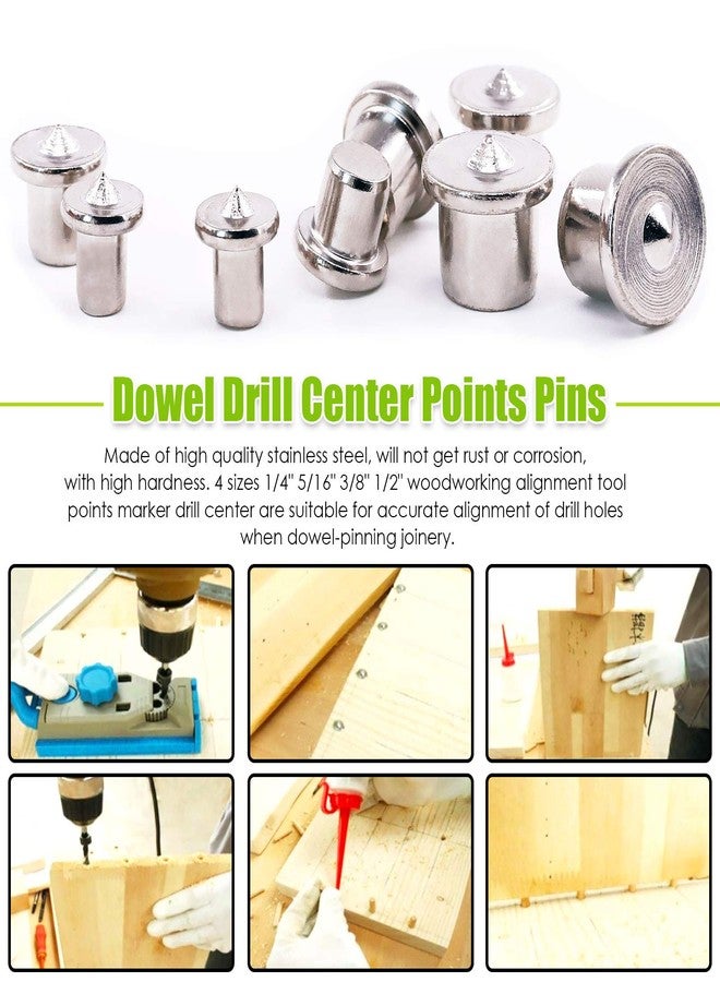 كياديك مجموعة رؤوس مثقاب مركزية من كيديك، مكونة من 26 قطعة، رؤوس مثقاب بقطر 1/8-1/2 بوصة، رؤوس تحديد عمق الحفر 3/4-16 مم، دبابيس تثبيت مركزية بقطر 1/4-1/2 بوصة، رؤوس مثقاب براد بوينت لأعمال النجارة - Image 5