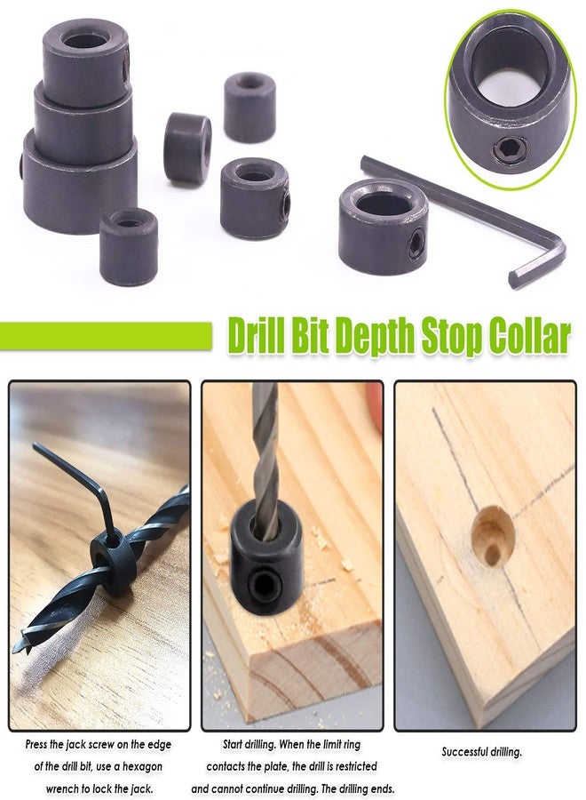 كياديك مجموعة رؤوس مثقاب مركزية من كيديك، مكونة من 26 قطعة، رؤوس مثقاب بقطر 1/8-1/2 بوصة، رؤوس تحديد عمق الحفر 3/4-16 مم، دبابيس تثبيت مركزية بقطر 1/4-1/2 بوصة، رؤوس مثقاب براد بوينت لأعمال النجارة - Image 4