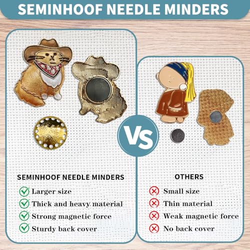 seminhoof Magnetic Needle Minder Magnet Embroidery Accessories and Supplies Embroidery Needle Holder Cross Stitch Holder Needlework Supplies (Cardinal) (Gafieldcat) - Image 5