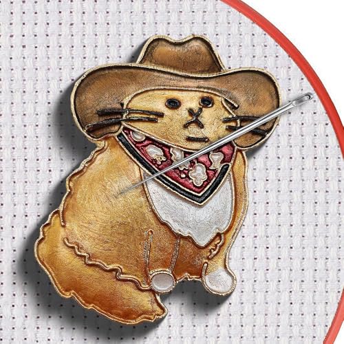 seminhoof Magnetic Needle Minder Magnet Embroidery Accessories and Supplies Embroidery Needle Holder Cross Stitch Holder Needlework Supplies (Cardinal) (Gafieldcat) - Image 1