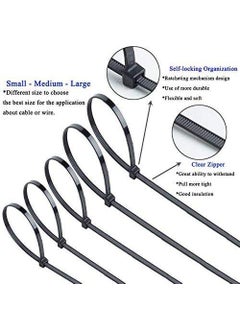 KROXX KROXX Premium 16 Inch 400 MM x 50 MM Width Self Locking Ultra Strong 20 kg of Holding Capacity Wire Zip Ties Heavy Duty Nylon Fastener Organizer Cable Ties Pack of 50 Black  - Image 2