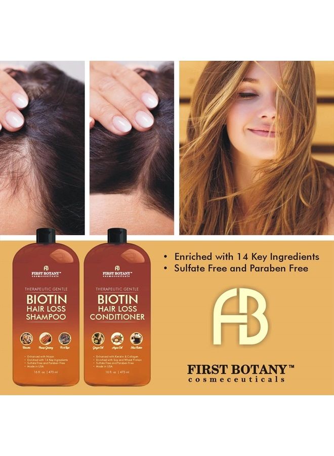 First Botany Hair Growth Shampoo Conditioner Set - An Anti Hair Loss Biotin Shampoo and Conditioner with DHT blockers to fight Hair Loss For Men and Women, All Hair types, Sulfate Free - 2 x 16 fl oz - Image 5