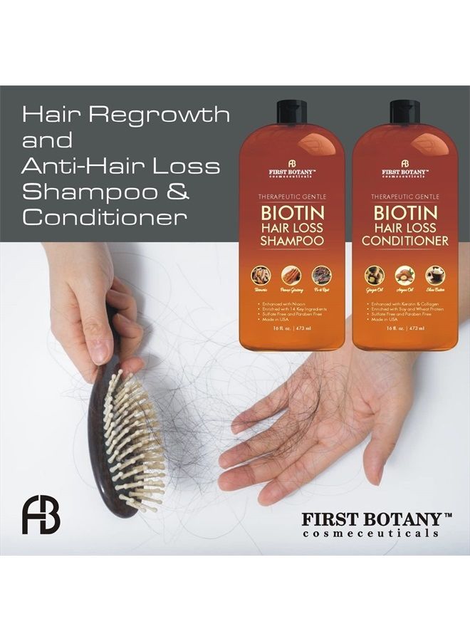 First Botany Hair Growth Shampoo Conditioner Set - An Anti Hair Loss Biotin Shampoo and Conditioner with DHT blockers to fight Hair Loss For Men and Women, All Hair types, Sulfate Free - 2 x 16 fl oz - Image 4