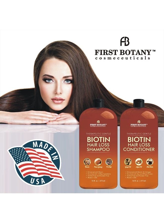 First Botany Hair Growth Shampoo Conditioner Set - An Anti Hair Loss Biotin Shampoo and Conditioner with DHT blockers to fight Hair Loss For Men and Women, All Hair types, Sulfate Free - 2 x 16 fl oz - Image 2