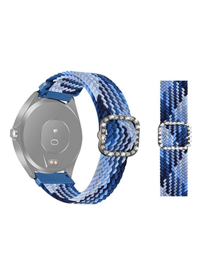 نيبمينينت سوار بديل مضفر ومرن بإبزيم مرصع بالألماس لساعة جارمين فينو/فيفو أكتيف 3 مقاس 20 مم التوت الأزرق - Image 1