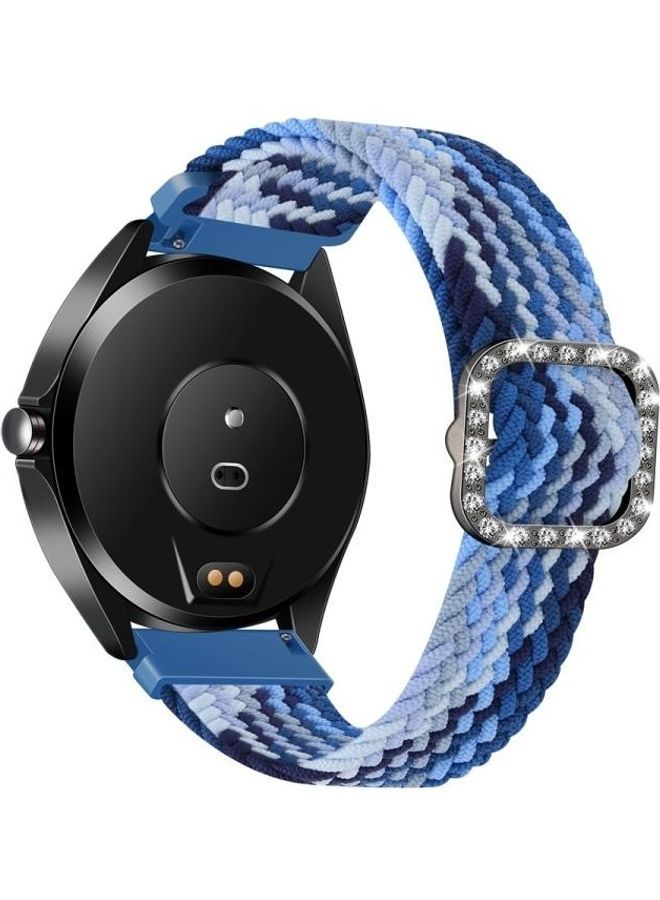 نيبمينينت سوار بديل مضفر ومرن بإبزيم مرصع بالألماس لساعة جارمين فينو/فيفو أكتيف 3 مقاس 20 مم التوت الأزرق - Image 3