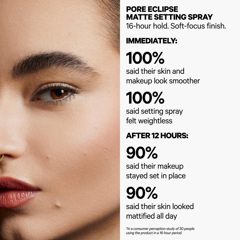 Milk Makeup Pore Eclipse Matte Setting Spray â€“ Blurs Pores, Controls Shine + Sets Makeup for Up to 16 Hours â€“ Long-Lasting, Oil + Alcohol-Free Facial Mist for a Soft, Matte Finish â€“ 2.9 oz - Image 4