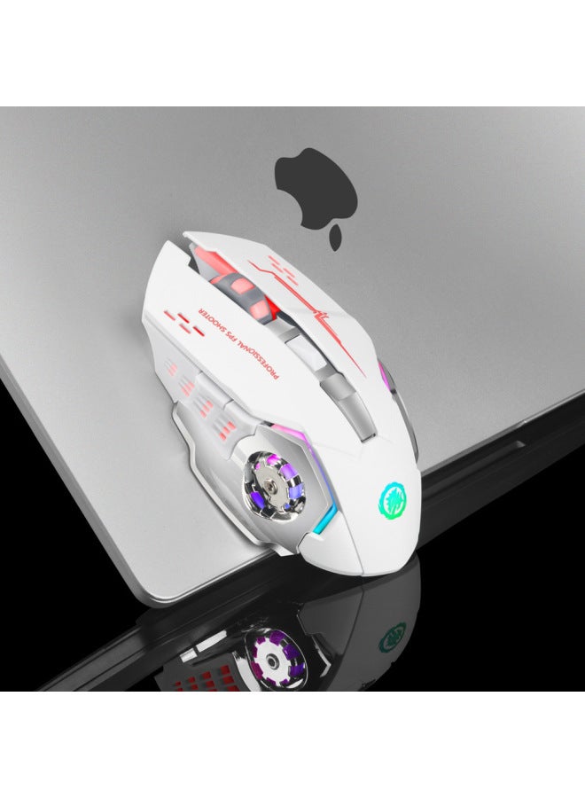 E-sports Hot Wheels Charging Wireless Mouse Mute Office Gaming Laptop Bluetooth Dual-mode Mouse-Color:Charging 2.4G Bluetooth Dual-mode Pink - Image 5