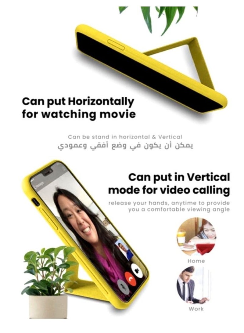 3In1 Magnetic Hand Grip Holder Case Cover With Tempered Glass Screen Protector For Iphone XsMax Yellow - Image 4