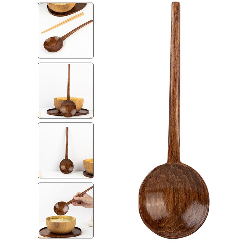 Long Handle Wooden Soup Spoon Portable Kitchen Utensil for Cooking and Serving - Image 5