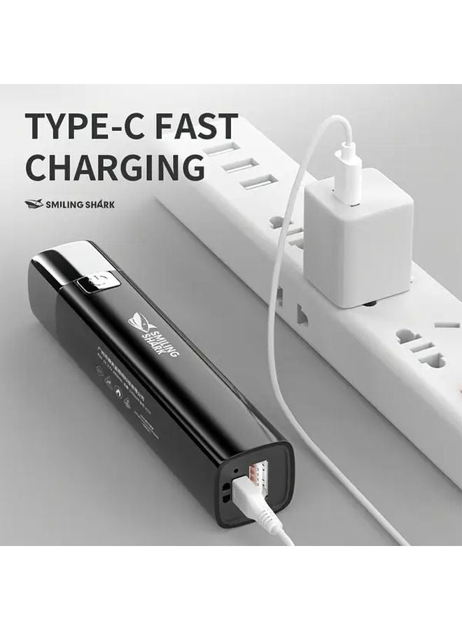 Smiling Shark 617B Black Mini Flashlight Super Bright Pocket Torch For Outdoor Hiking - Image 5