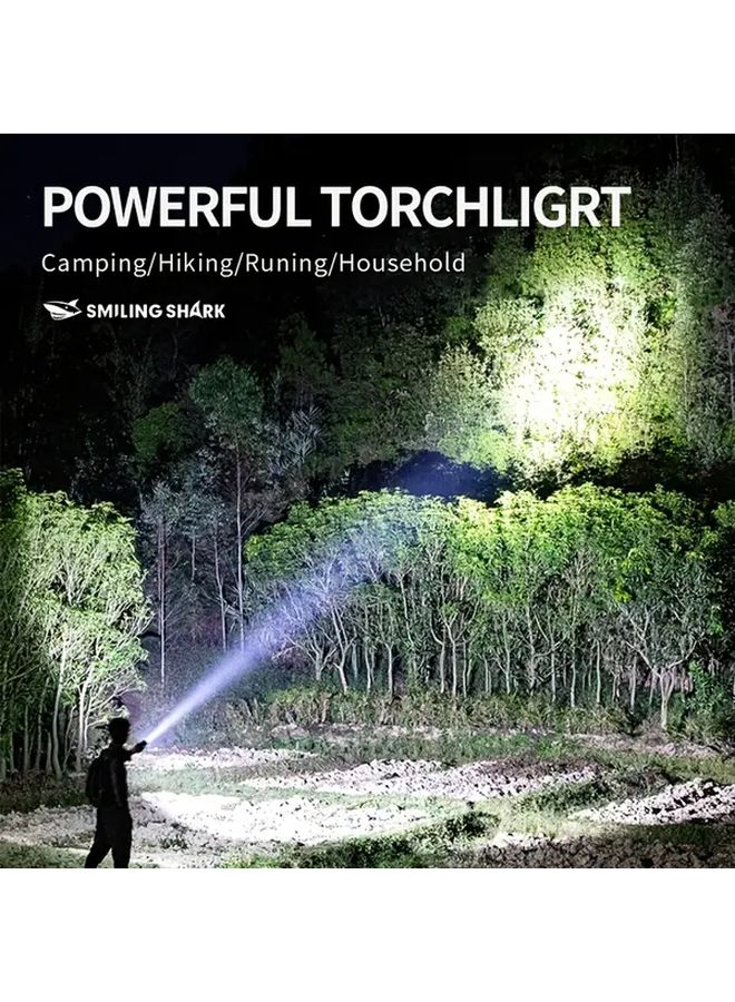 Smiling Shark 617B Black Mini Flashlight Super Bright Pocket Torch For Outdoor Hiking - Image 3
