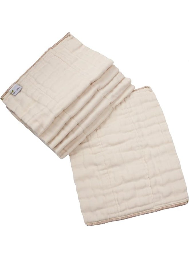 OsoCozy Organic Cotton Prefold Cloth Diapers Traditional Fit Small 4x8x4 Layering (6pk) - Super-Soft, Thick, Absorbent and Durable. Unbleached Natural Color, Fits 7-15 lbs. - Image 2