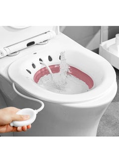 RATSAW Sitz Bath for Toilet Seat Foldable Sitz Bath for Toilet Portable Sitz Bath Basin with Flusher Steam Seat Bidet for Postpartum Care Hemorrhoids Recovery  - Image 1