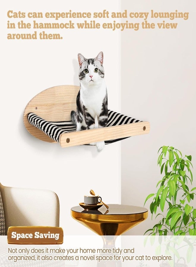 Cat Hammock Wall Mounted - Cat Shelves and Perches for Wall, Bed Furniture for Sleeping, Playing, Climbing, and Lounging Black and White Hammock for Indoor - Image 5