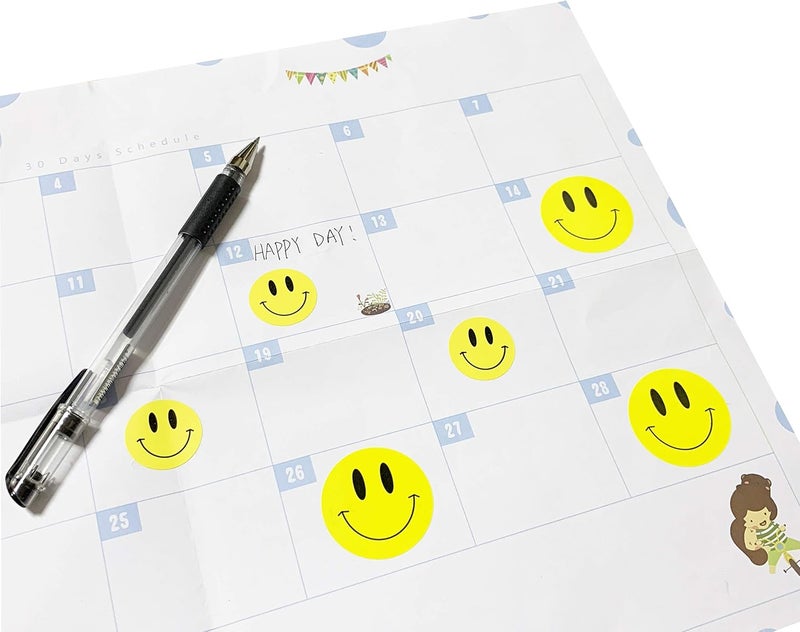 Hcode Round Happy Face Stickers Roll Circle Dots Paper Labels Reward Stickers Teachers Stickers 500 Pieces per Roll - Image 5