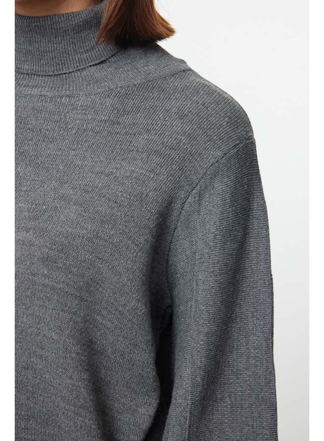 trendyol Anthracite Basic Turtleneck Knitwear Sweater TWOAW21KZ0485 - Image 4