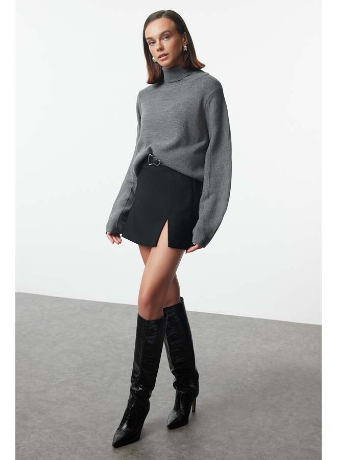 trendyol Anthracite Basic Turtleneck Knitwear Sweater TWOAW21KZ0485 - Image 2