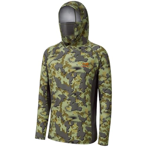 BASSDASH UPF 50 Mens Hunting Shirts with Mask Long Sleeve Camo Fishing Hoodie - Image 1