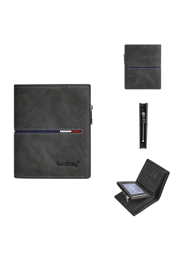 baellerry mens wallet, Secure Zippered Wallet with RFID Blocking, Custom Birthday Gifts for Men, Son, Grandpa, and Boyfriend, Wedding, Anniversary, Graduate--Black - Image 3