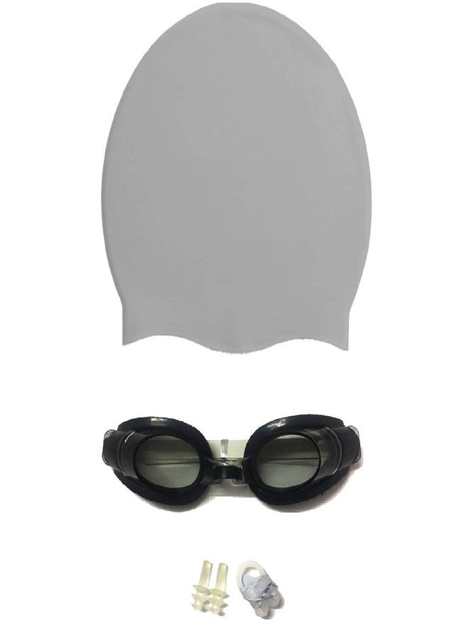 KAAS Complete Swimming Kit with Cap, Goggles and earplugs(Grey) - Image 3