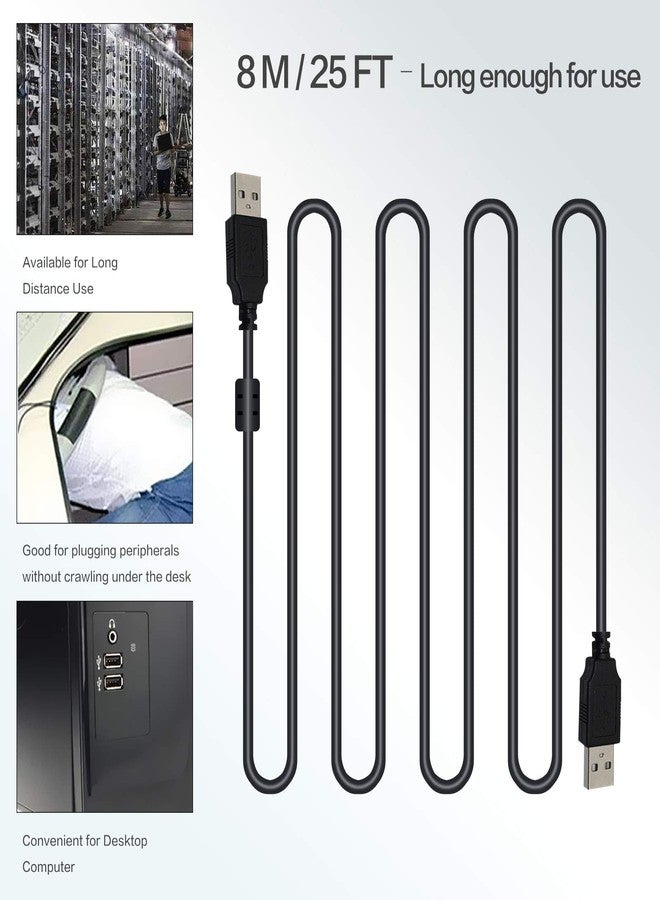 Inovat كابل تمديد USB إنوفات بطول 25 قدم USB 2.0 نوع A ذكر إلى نوع A ذكر AM إلى AM أسود - Image 4