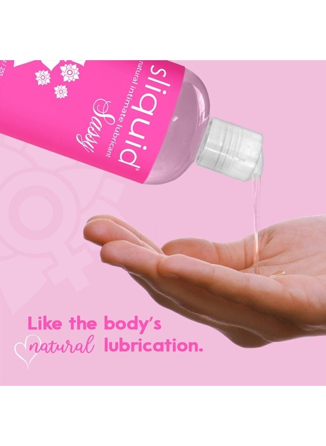 Sliquid - Sassy Water-Based Lube - Thick, Long-Lasting Gel, Natural Lube for Women/Men/Couples, Unscented, 8.5 Fl Oz - Image 1