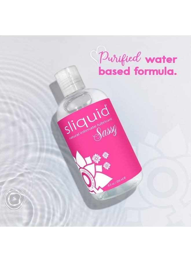 Sliquid - Sassy Water-Based Lube - Thick, Long-Lasting Gel, Natural Lube for Women/Men/Couples, Unscented, 8.5 Fl Oz - Image 1