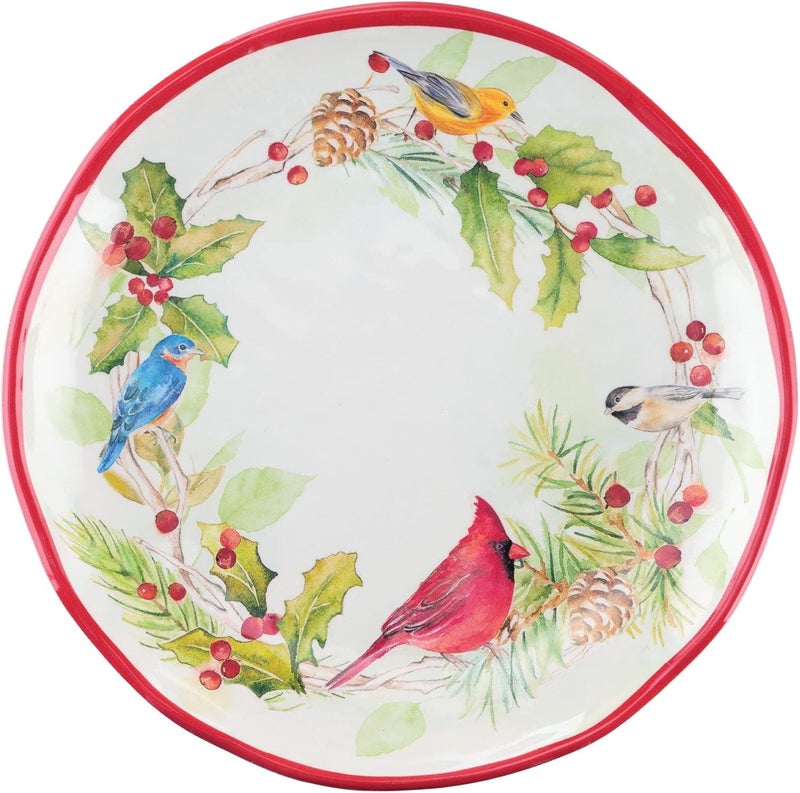 UP أطباق حلوى دائرية صغيرة من ميلامين UPware للشتاء، أطباق تقديم، زينة عيد الميلاد، للمقبلات، الوجبات الخفيفة، والأطباق الجانبية، حمراء، 6 بوصة، مجموعة من 4 - Image 3