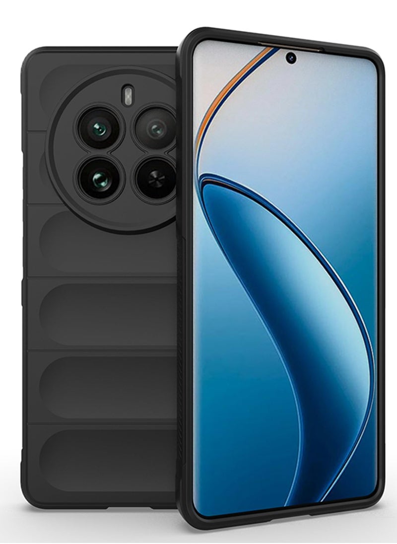 Generic - Premium Protection Back Silicone Case Compatible withRealme 12 Pro 5G/Realme 12 Pro Plus 5G/Realme P1 Pro 5G Magic Shield Shockproof Case with Camera Protection (Black) - Image 1