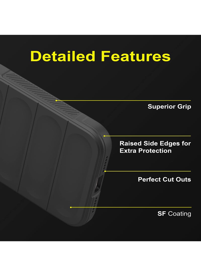 Generic - Premium Protection Back Silicone Case Compatible withRealme 12 Pro 5G/Realme 12 Pro Plus 5G/Realme P1 Pro 5G Magic Shield Shockproof Case with Camera Protection (Black) - Image 1