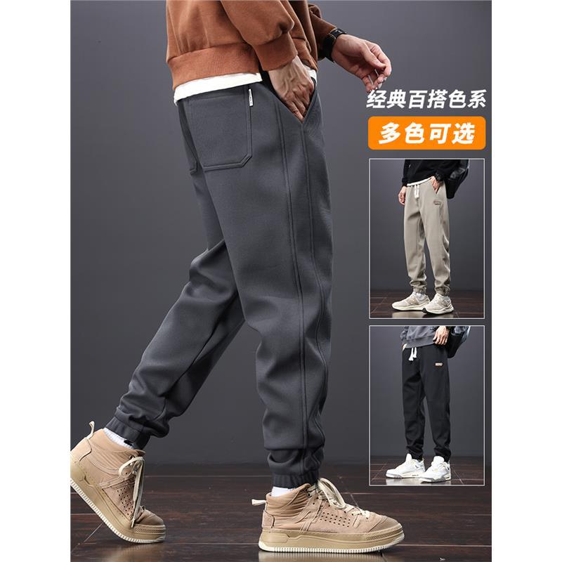2024 Autumn New Loose Foot Bow Fare Sports Pants Men'S Boys Fall/Winter Fleece-Lined Casual Pants - Image 5