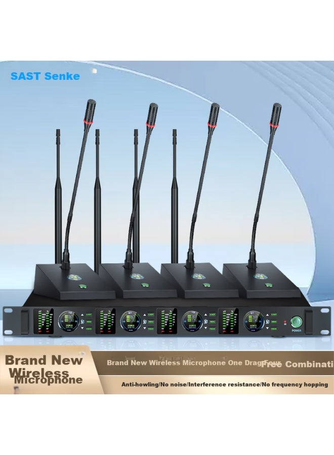 Sast Professional Wireless Microphone For Stage Performance, Conferences, Speeches, Live Broadcasting, Ktv Singing, Anti-interference Uhf Frequency Microphone Ok-104 Professional