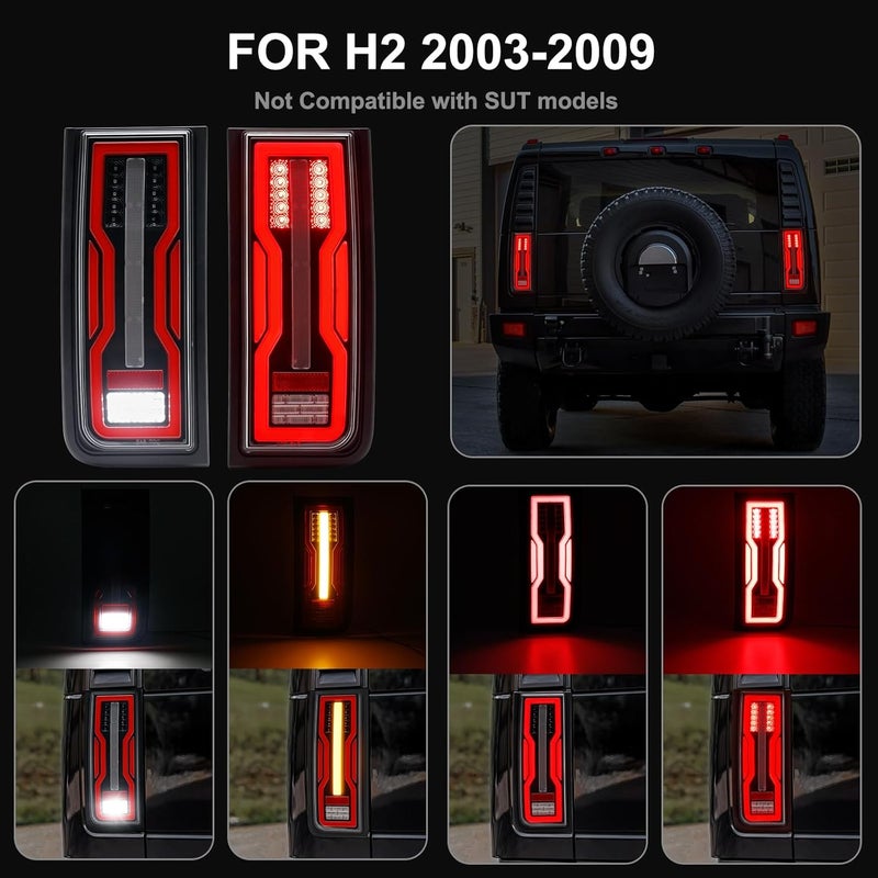 Aexploer LED Tail Lights for Hummer H2 (2003-2009) - 5 Functions - Image 5
