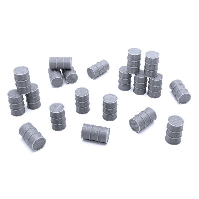 EnderToys Gas Barrels Terrain Scenery for Tabletop 28mm Miniatures Wargame 3D Printed and Paintable - Image 2